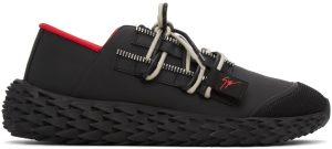 Giuseppe Zanotti Black & Red Leather Urchin Sneakers (RM00031 84420)