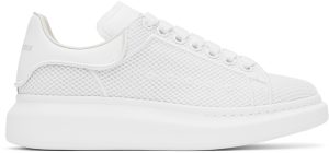 Alexander McQueen White Mesh & Leather Oversized Sneakers (668700WIAFD)