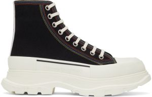 Alexander McQueen Black Tread Slick High Sneakers (662681W4MV4)