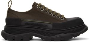 Alexander McQueen Khaki Tread Slick Low Sneaker (604257W4L51)