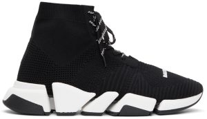 Balenciaga Black Lace-Up Speed 2.0 Sneakers (617258 W2DB2)