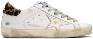 Golden Goose SSENSE Exclusive White & Gold Giraffe Superstar Sneakers (F35WS590.S21)