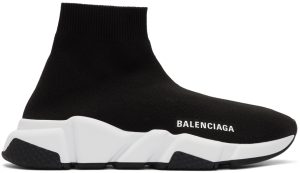 Balenciaga Black & White Speed Sneakers (587280-W05G9)