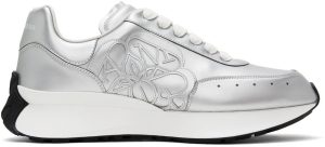 Alexander McQueen Silver Sprint Runner Sneakers (711104W4SL4)