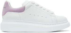Alexander McQueen Kids White & Purple Oversized Sneakers (587691WHX12)
