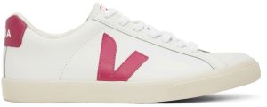 Veja White & Pink Esplar Sneakers (EO0202833)