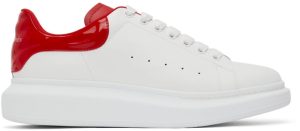 Alexander McQueen White & Red Patent Oversized Sneakers (682399WIB92)