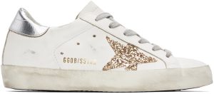 Golden Goose SSENSE Exclusive White & Silver Super-Star Classic Sneakers (GWF00101.F000214.10380)