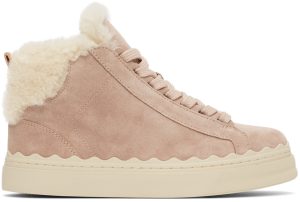 Chloé Pink Suede Lauren Sneakers (CHC21W39838)