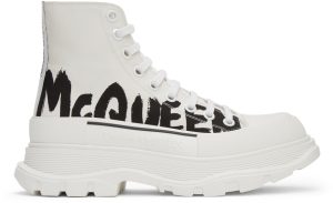 Alexander McQueen White Tread Slick High Sneakers (682420W4RQ2)