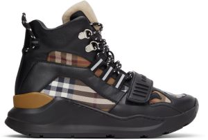 Burberry Brown Check Ramsey Hi Sneakers (8046390)