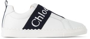 Chloé Kids White Leather Lauren Sneakers (C19143)