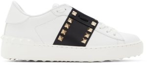 Valentino Garavani White & Pink Rockstud Untitled Sneakers (WW0S0A01ZTN)
