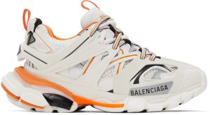 Balenciaga Orange & White Track Sneakers (542436 W1GB1)