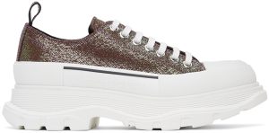 Alexander McQueen Purple Iridescent Platform Sneakers (652755W4PB1)