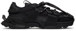 Dolce & Gabbana Black Mixed-Materials Space Sneakers (CS1963 AQ407)