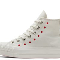 Converse Chuck Taylor All Star Lift Platform Embroidered Hearts Vintage White/university Red (A01599C)