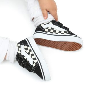 VANS Primary Check Old Skool Velcro Peuterschoenen  Zwart (VN0A38JNP0S)