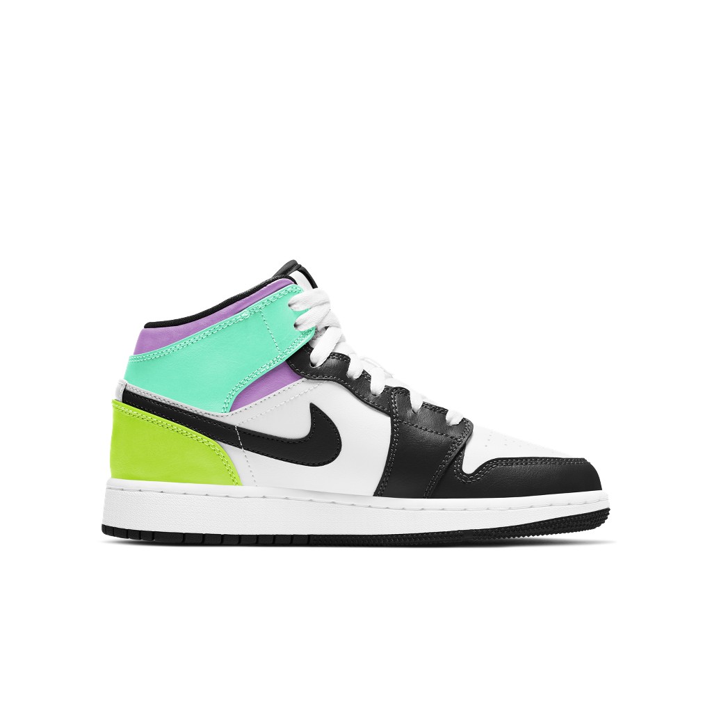 Air Jordan 1 Mid Pastel Black Toe (GS) (2021) (554725175) 554725175