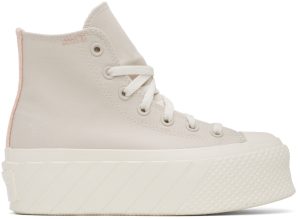 Converse Beige Chuck Taylor All Star Lift 2X Sneakers (572953C)