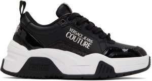 Versace Jeans Couture Black Glitter Speedtrack Sneakers (E72VA3SF4EZS244)