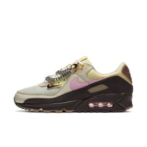 Nike Womens WMNS Air Max 90 ‘Cuban Link’ Velvet Brown/Pink/Light British Tan (CZ0469-200)