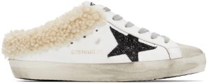 Golden Goose SSENSE Exclusive White & Black Shearling Super-Star Sneakers (GWF00110.F003014.81504)