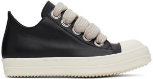 Rick Owens Black Jumbo Lace Low Sneakers (RU01B1891 LPOW1)