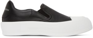 Alexander McQueen Black Deck Skate Plimsoll Sneakers (654595WHZT8)