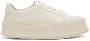 Jil Sander Off-White Agnellato Platform Sneakers (JS32108A_15011)