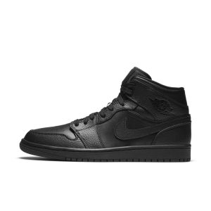 Air Jordan 1 Mid ‘Triple Black’ Black/Black/Black (554724-091)