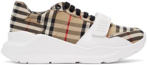 Burberry Beige Check Regis Sneakers (8020282)
