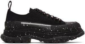 Alexander McQueen White Paint Tread Slick Low Sneakers (682414W4MVI)