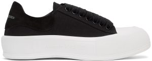 Alexander McQueen White & Blue Deck Plimsoll Sneakers (654594W4MV7)