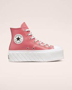 Converse Chuck Taylor All Star Lift 2X Platform Iridescent Leather Madder Pink/vintage White