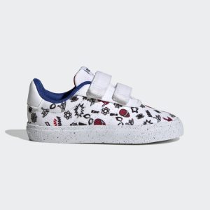adidas adidas x Marvel VULCRAID3R Spider-Man met Klittenband Cloud White / Cloud White / Better Scarlet (HP7752)