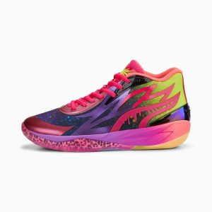 Puma MB.02 Be You basketbalschoenen Roze/Zwart/Geel (378283-01)