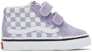 Vans Baby Purple & White Checkerboard Sk8-Mid Reissue V Sneakers (VN00018WARV1)