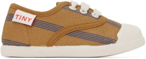 TINYCOTTONS Baby Tan & Blue Lines Sneakers (SS22-301)
