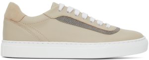 Brunello Cucinelli Beige Leather Sneakers (MZCWG2135)