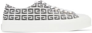 Givenchy Black & White 4G Jacquard City Sneakers (BH006DH158)