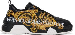 Versace Jeans Couture Black Court 88 Sneakers (E73YA3SF6EZP163)
