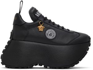 Versace Black Triplatform Sneakers (1004529_1A03272_1B00V)