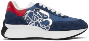 Alexander McQueen Blue Sprint Runner Sneakers (688546W4T21)