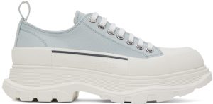Alexander McQueen Blue Tread Slick Low Sneakers (705660W4V41)