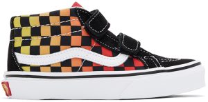 Vans Kids Black Flame Logo Repeat Sk8-Mid Reissue V Little Kids Sneakers (VN0A38HHABX1)