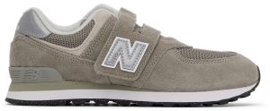 New Balance Kids Gray 574 Core Hook & Loop Little Kids Sneakers (PV574EVG)