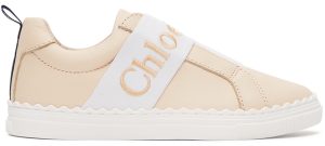 Chloé Kids Pink Leather Lauren Sneakers (C19147)