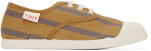 TINYCOTTONS Kids Tan & Blue Lines Sneakers (SS22-302)