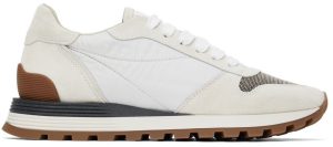 Brunello Cucinelli Off-White Suede Sneakers (MZSFG1960)